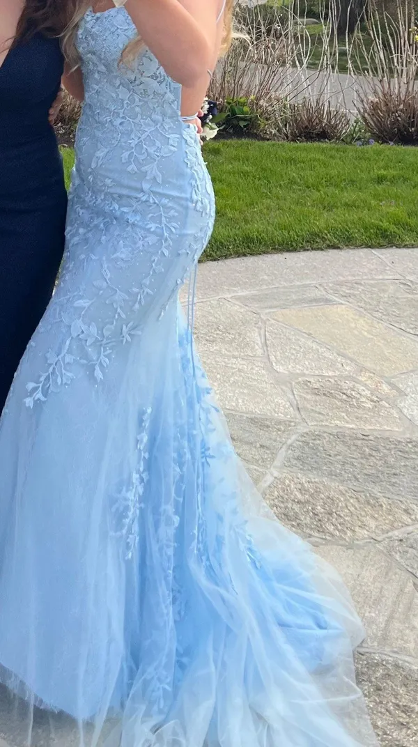 Light Blue Prom Dress Size 2 - Image 2