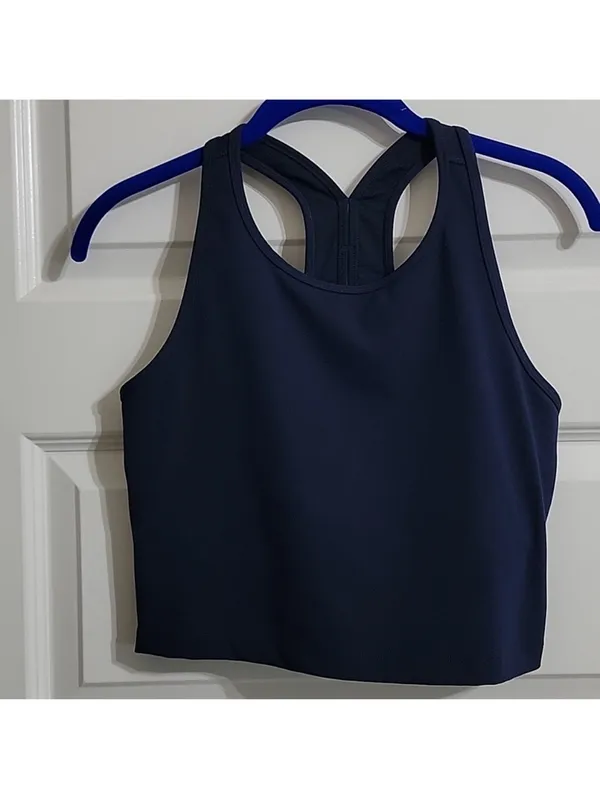 $86 BEYOND YOGA Powerbeyond STRIVE CROPPED TANK in NAVY XL - Image 4