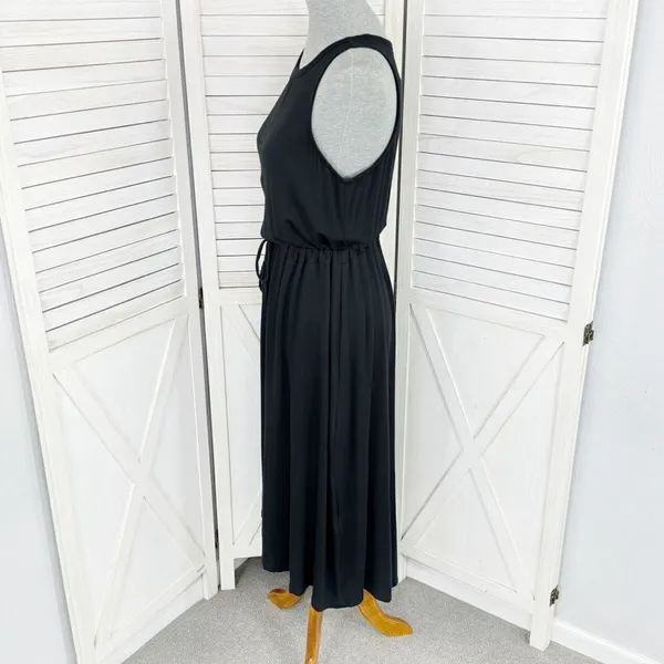 The Limited Signature Drawstring Waist Midi Sundress‎ Black Medium Knit - Image 3