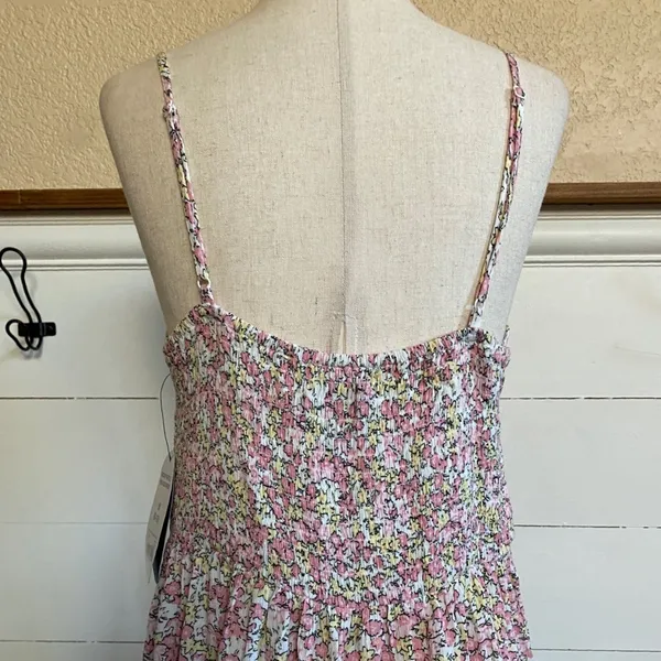 Scoop Ruffle Hem Sleeveless Midi Dress Multi Dainty Floral cottage M 8-10‎ NWT - Image 9