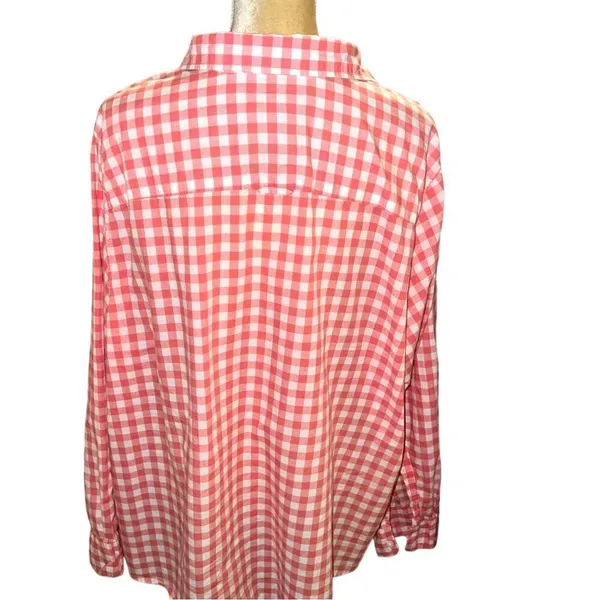 Sonoma red and white plaid button up shirt - Image 4