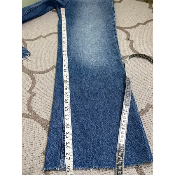 We The Free Tinsley Baggy High Rise Wide Leg Jeans Size 26 Raw Hem, OB1588873 - Image 5