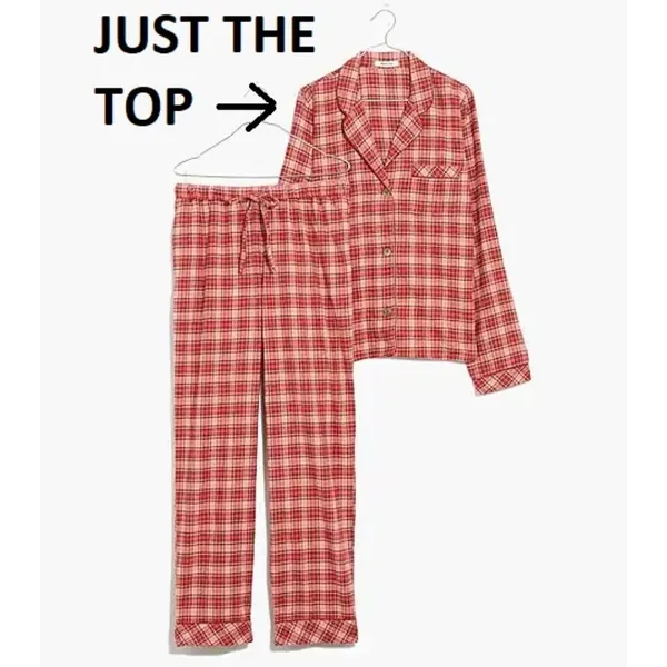 NWT Womens Size Small Madewell Flannel Bedtime Pajama Top in Beiling Plaid - Image 4