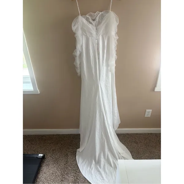 Lulus Eternal Bliss White Tulle Off-the-Shoulder Bustier Maxi Dress Size Small - Image 6
