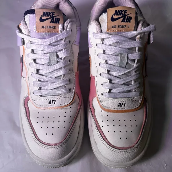 Nike Women's Air Force 1 Shadow - Cream and Pink - Image 7