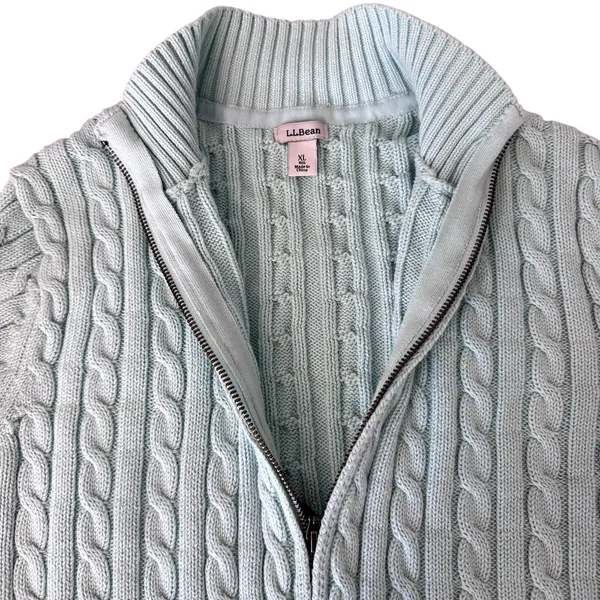 EUC L.L. Bean 100% Cotton Mint Fisherman Sweater Women's XL - Image 4