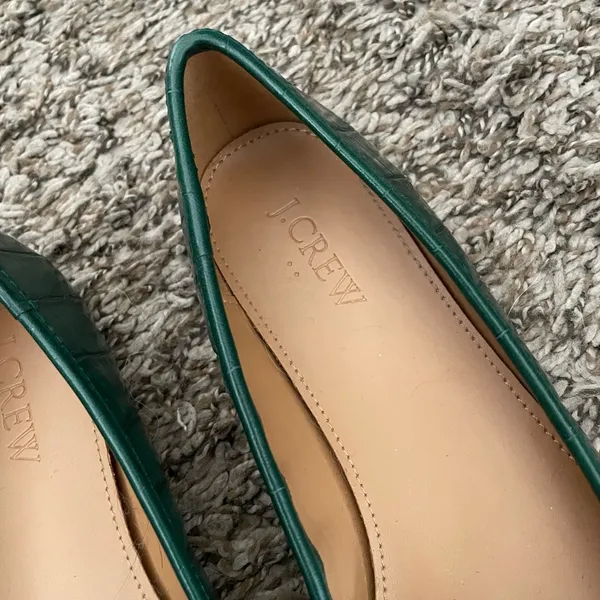 Green leather ballet flats - Image 6