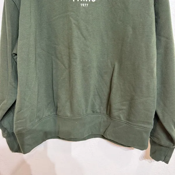 American Eagle Green Paris 1977 Graphic Sweatshirt Sz M - Image 4
