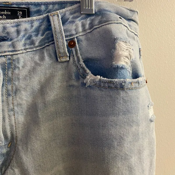 Abercrombie Womens Annie Girlfriend High Rise Distressed Jeans 29 30x26 - Image 2