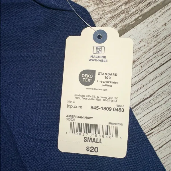 St. Johns Bay Navy Blue Polo Shirt - Image 4