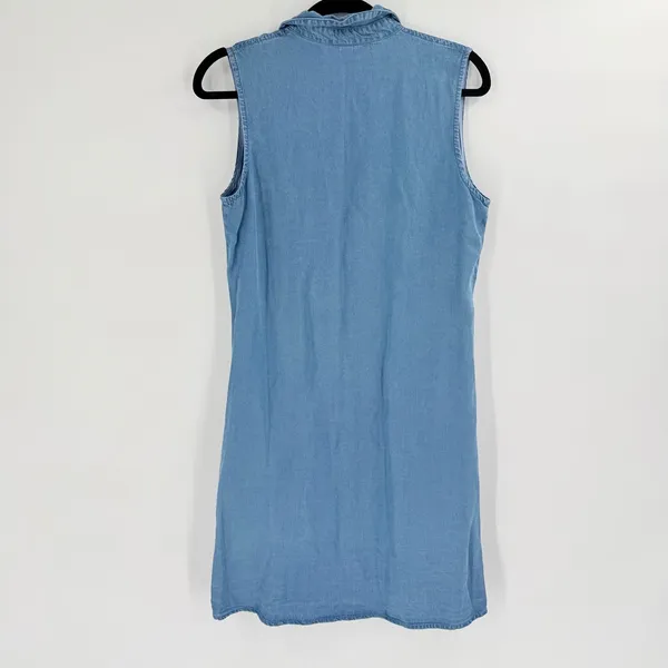 NWT Boutique Chambray Shirt Dress Womens Size M‎ Blue Sleeveless Button Down - Image 7