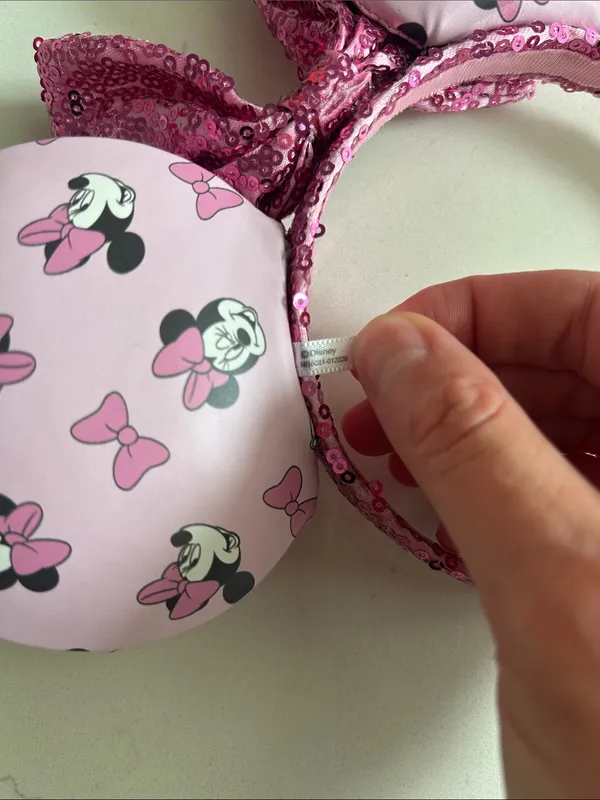 Disney Pink Minnie Mouse Sequin Bow Headband - Image 3