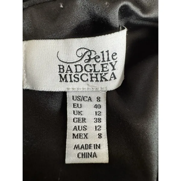 Belle Badgley Mischka Embroidered Sequin Floral Mesh Dress Size 8 Cocktail Party - Image 7