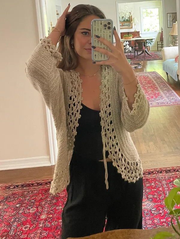 Chicos knit tan Cardigan  - Image 4
