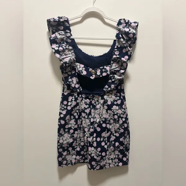 Free People Ruby Fiore Mini Dress Size 6 Navy Floral - Image 2