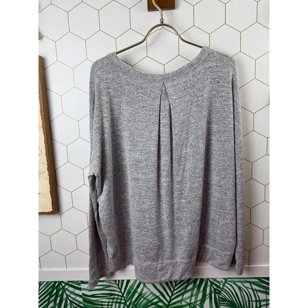 rag & bone Heather Gray Raglan Long Sleeve Top - Size - Medium - Image 3
