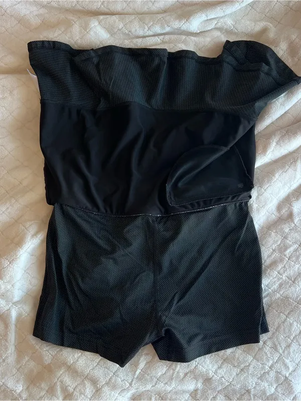 Slazenger Black Skater Tennis Skirt with Striped Waistband - Image 3