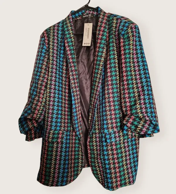Boohoo Plus Size Houndstooth Blazer - Image 3