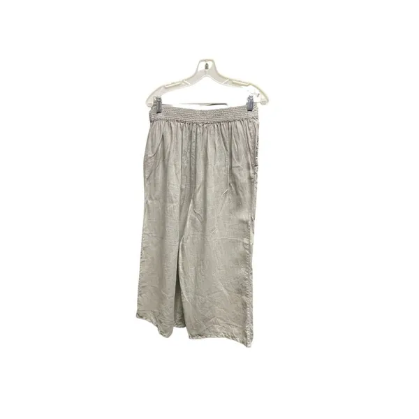 Nicole Miller size L100% linen wide leg cropped pants. - Image 2