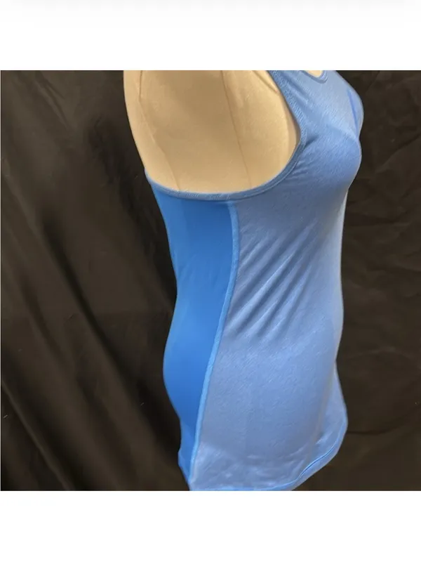 Nike Light Blue Dri-FIT Women's Athletic Tank with Swoosh - Image 4