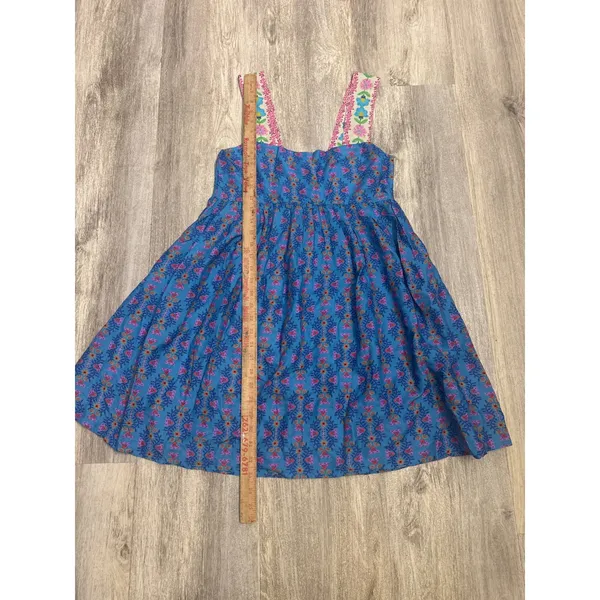 Natural Life Blue Floral Boho Sun Dress Smocked Back Mini XS NWT - Image 8