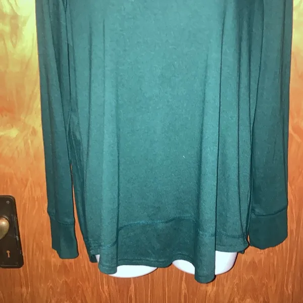 Women's Dark Green Long Sleeve Tunic Top - Size M - Image 3