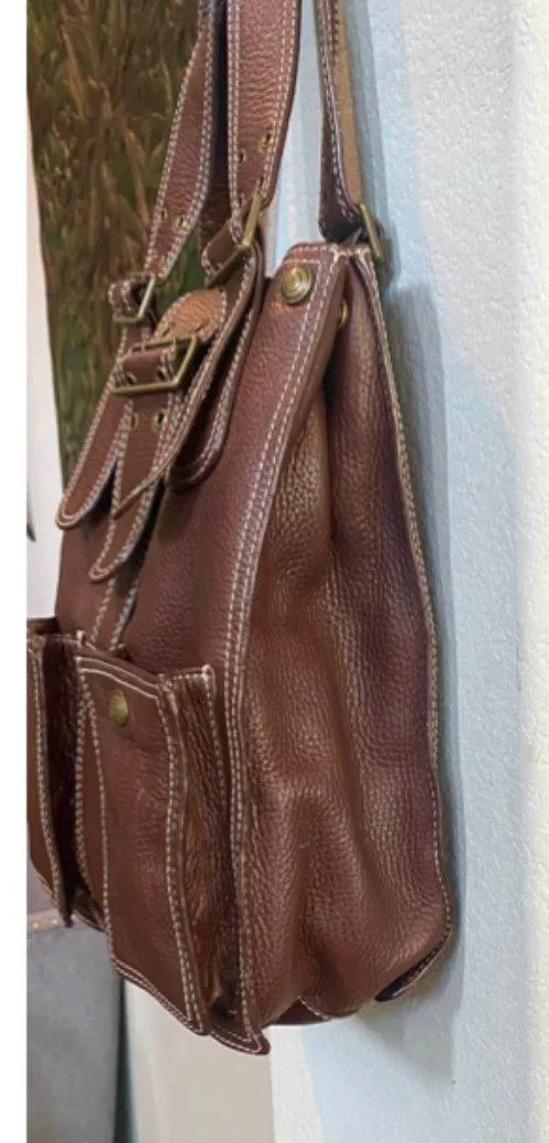 Cynthia Rowley NWOT leather brown leather bag. Mint! Sz 13x11x5 - Image 3