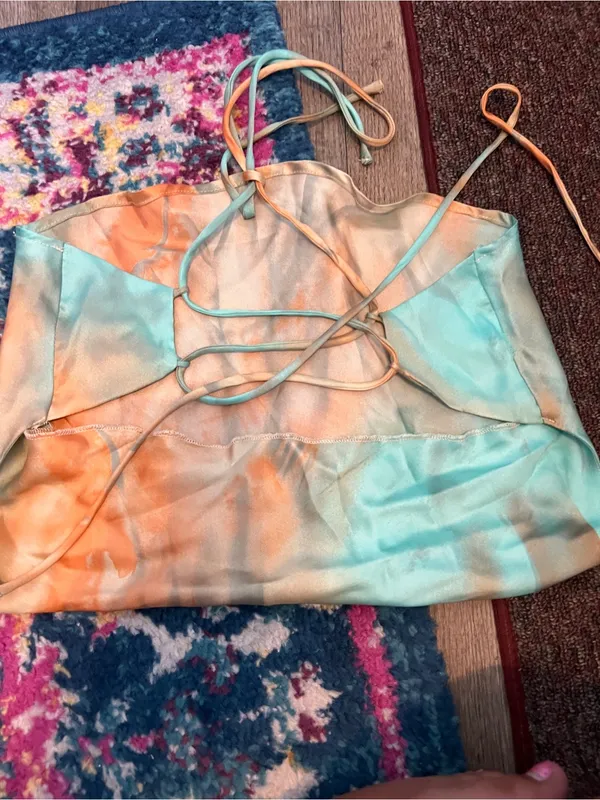 12th tribe satin tie dye top size small - Image 9