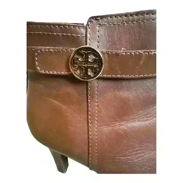 Tory Burch Brown Bristol High Heel Booties, Size‎ 10.5 - Image 5