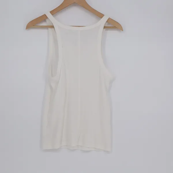 Aerie Tank Top Womens Large White Ribbed Knit Scoop Neck Sleeveless Outdoor - Image 4