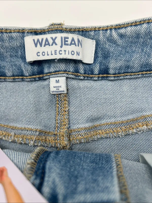 Wax Jean Light Wash Denim Mini Skirt - Image 13