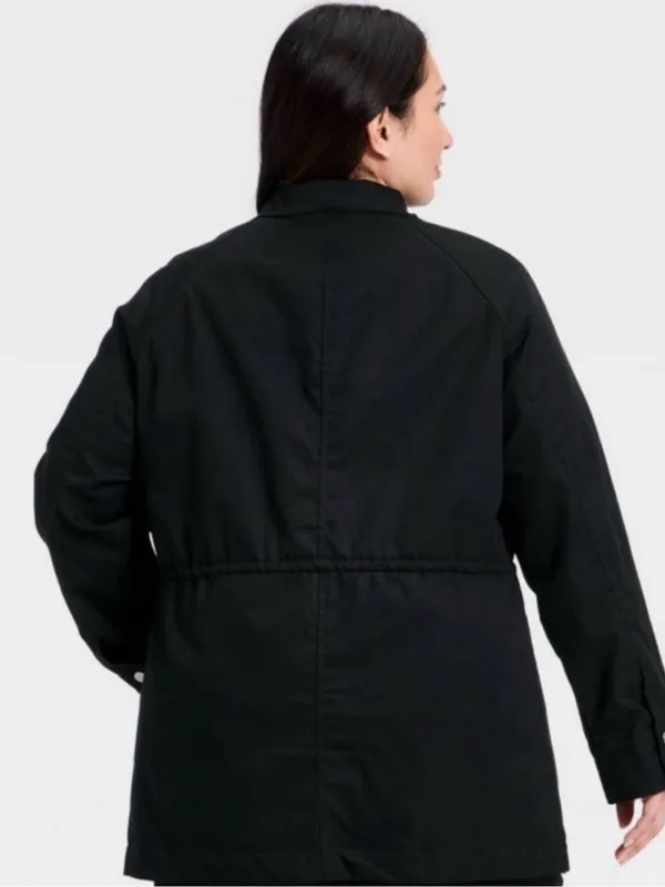 A new day Women's BlackDrawstring Waist Parka Jacket small NWT - Image 3