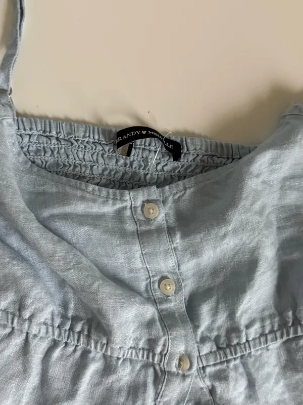 Brandy Melville Tank Top Blue button front  - Image 2