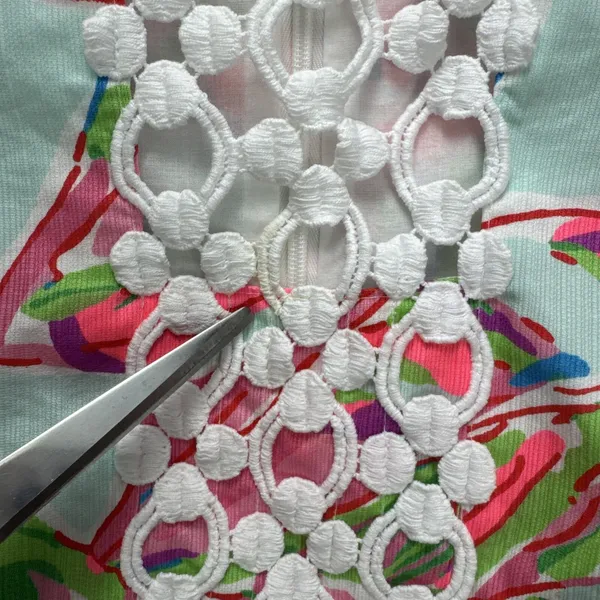 Lilly Pulitzer Dress Size 14 Rosie In The Vias Lace Detail Square Neck Shift - Image 2