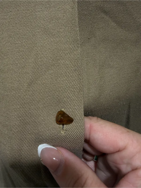 Vince button down shirt long sleeve small tan brown neutral capsule minimal FLAW - Image 7