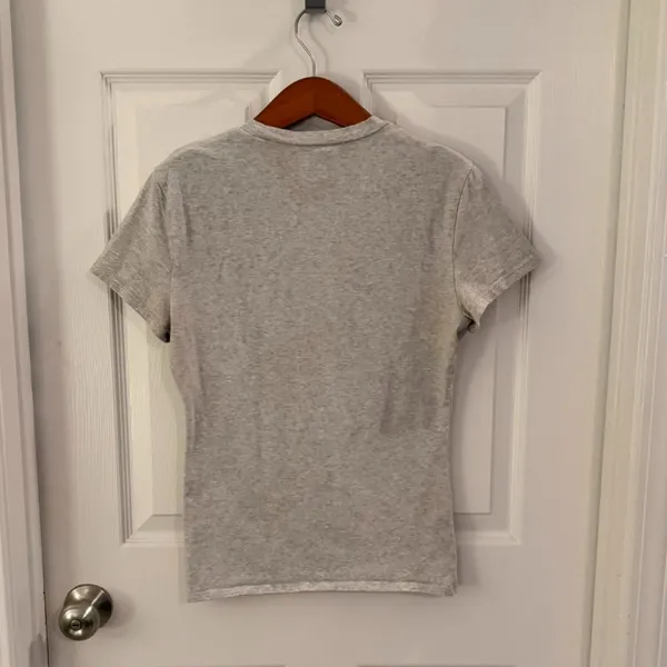 Abercrombie & Fitch A&F Essentials Baby Tee Heathered Grey Size Large - Image 6