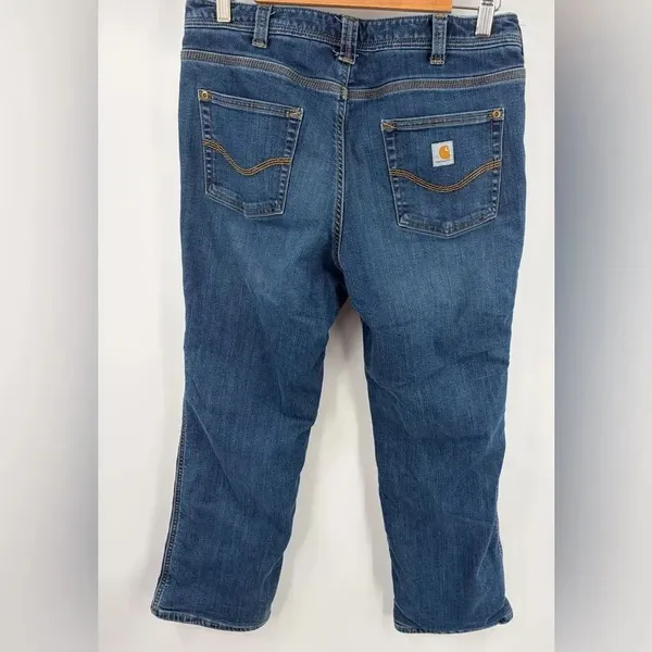 Carhartt Boone flannel lined relaxed fit straight leg denim jean women’s 8s - Image 6