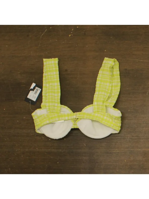 NWT Kate Spade Check Underwire Bikini Swim Top Nappa Cabbage Green Multi M - Image 3