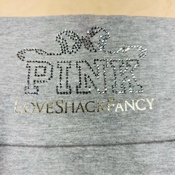 🎀PINK x LoveShackFancy Foldover Cotton Mini Skirt / Skort Bling Logo Preppy M - Image 6