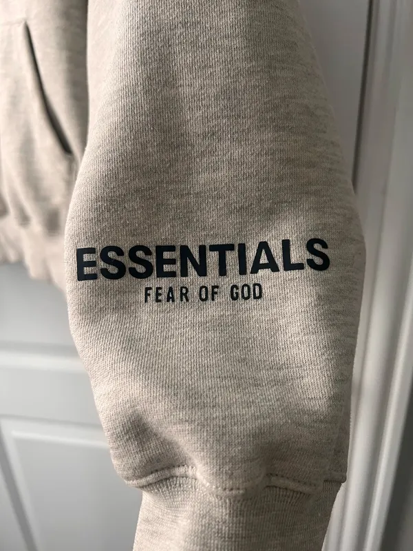 Fear of God Essentials Sweatshirt Hoodie Light Oatmeal XXS - Image 2
