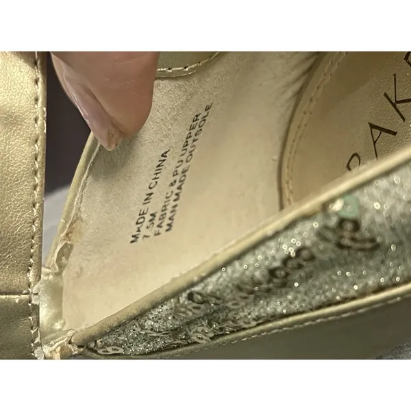 Baker heels Karrie Gold/Glitter Size 7.5 BinC‎ Gold - Image 10