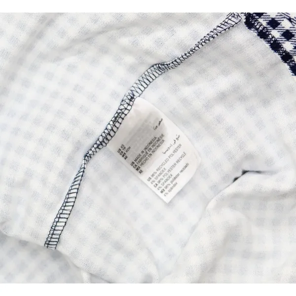NEW Charter Club Printed Long Sleeve Pajama Sleep Top Gingham Check Blue XS - Image 6