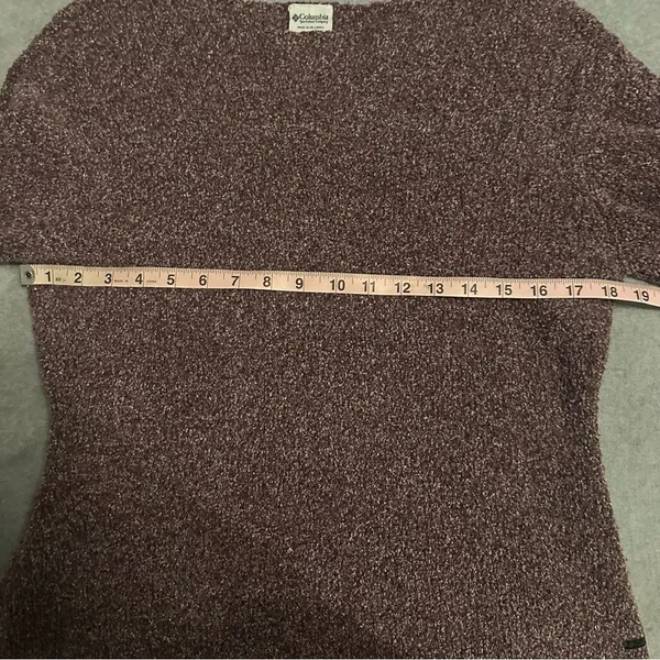 Columbia Sportswear Sweater Purple Marled Chunky V-Neck Textured Top size L - Image 4