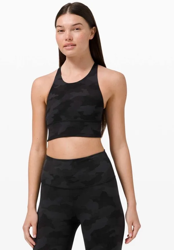 Lululemon Free To Be Bra Wild High Neck Long Line "Light Support, A/B Cup Heritage 365 Camo Deep Coal Multi 6 - Image 7