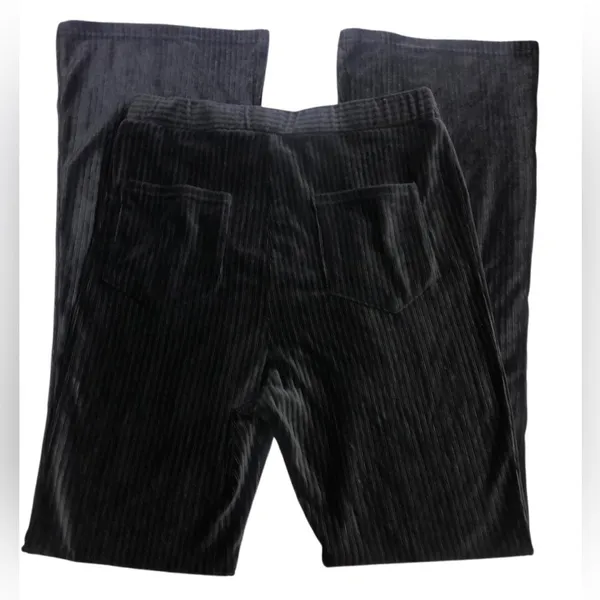 Allie Rose Black velour corduroy Flare Boot Cut Pants with back pocket Sz Med - Image 4