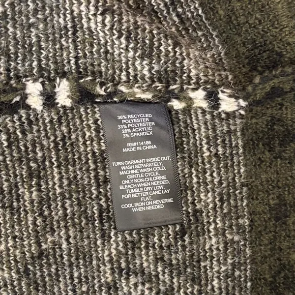 NWT!! FRYE Patterned Cozy Cardigan Sweater Burnt Olive Combo Green X-Large - Image 13