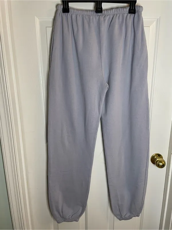 John Galt Light Gray Cozy Drawstring Joggers Size Small retro loungewear basic - Image 5