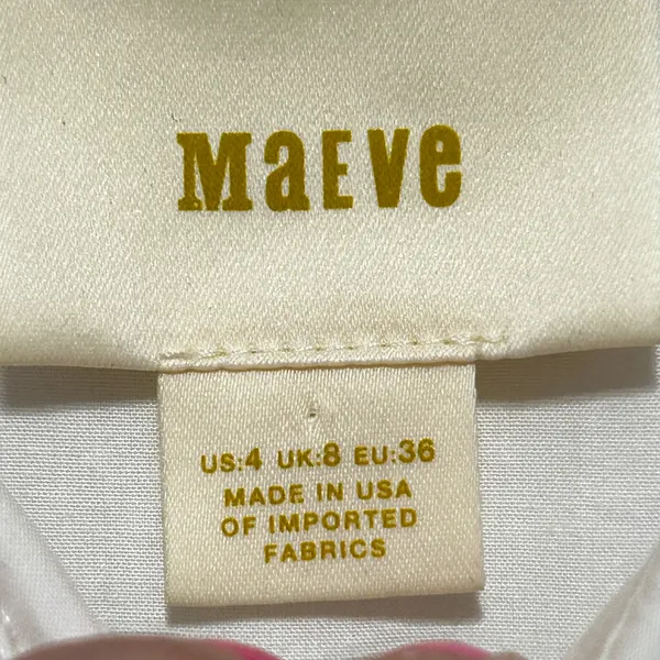 Maeve Women Minimalist Preppy Tunic Top 4 White Classic Button Front Parisian - Image 7