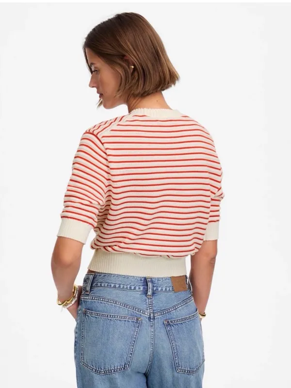 Madewell Textural-Stitch Cotton Sweater Small - Image 3