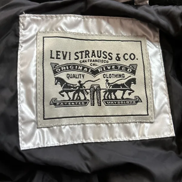Levi Strauss‎ Co Women's Puffer Jacket Sz XS Silver Color Block Winter Coat - Image 3